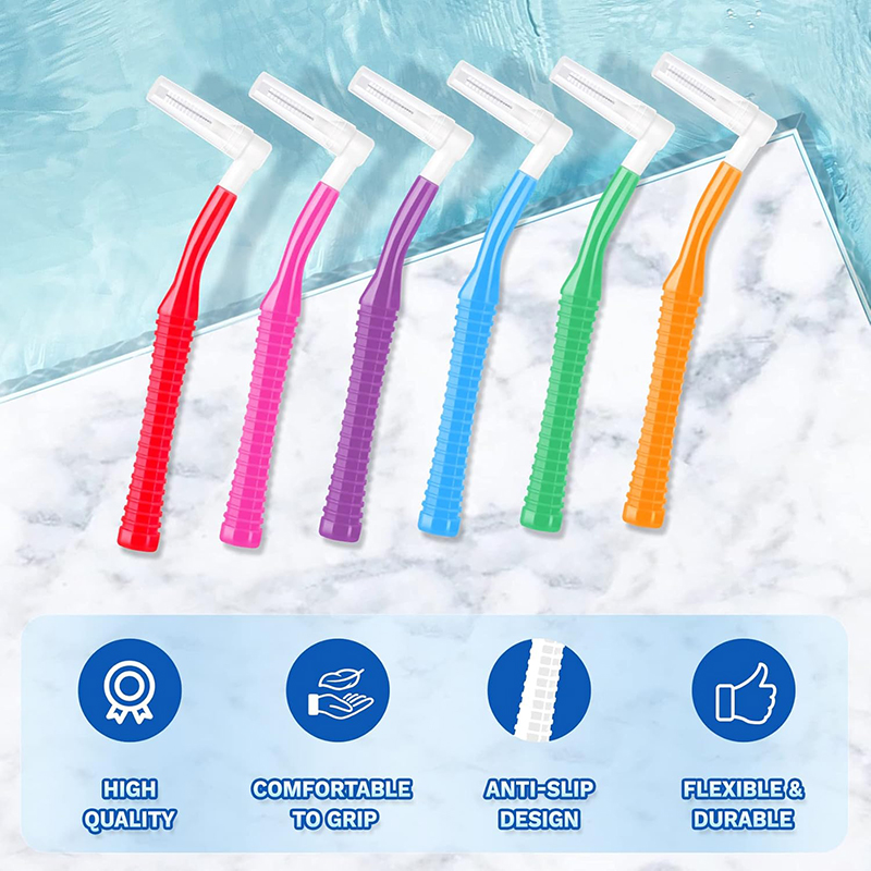 Dental Floss Picks - 20pcs L Shape Toothbrush Interdental Brush