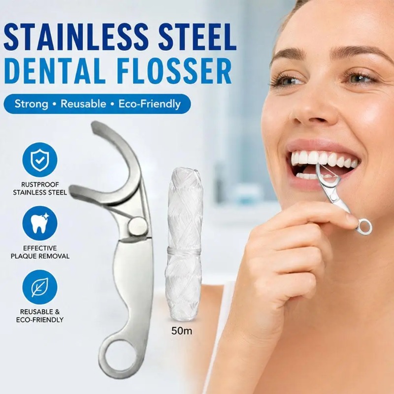 Stainless Steel Reusable Tooth - Dental Floss Picks 评论和价格