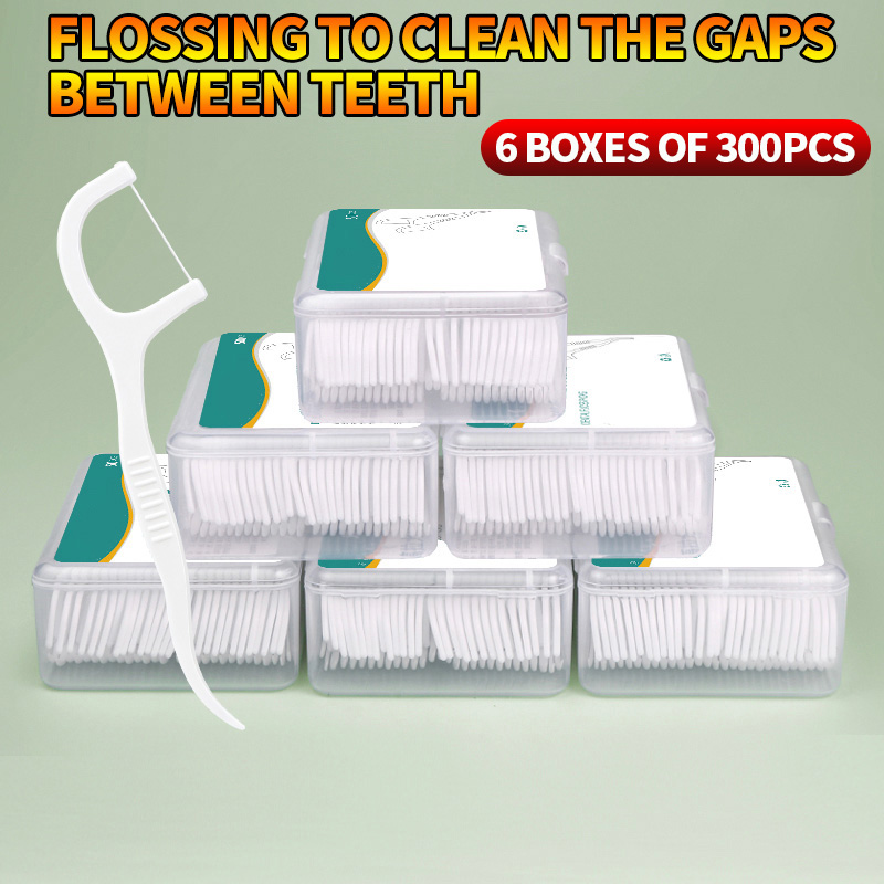 300PCS - Fine and smooth polym - Dental Floss Picks 评论和价格